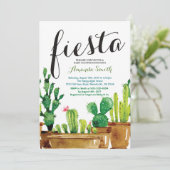Invitation Baby shower Succulente Cactus Fiesta (Debout devant)