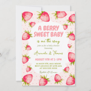 Invitation Baby Shower Sucré à la Fraise