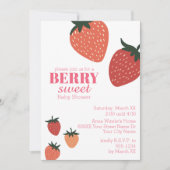 Invitation Baby Shower Sucré aux Fraises (Devant)