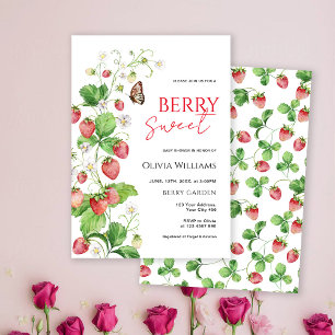 Invitation Baby Shower Sucré aux Fraises