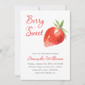 Invitation Baby shower sucré aux fraises moderne (Devant)