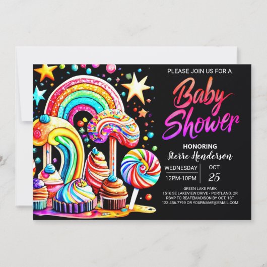 Invitation Baby shower sucré Candy (Devant)