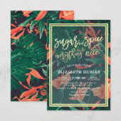 Invitation Baby shower Sucre & Épices & Tout Nice Fleur (Devant / Derrière)