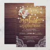 Invitation Baby shower Sucre & épices & Tout Nice Rustique (Devant / Derrière)