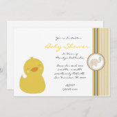 Invitation Baby shower sucré et jaune (Devant / Derrière)