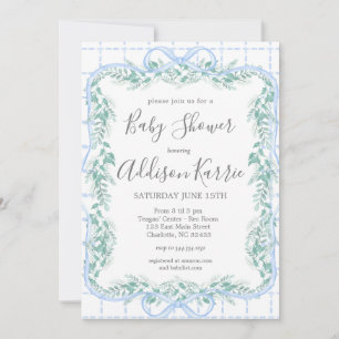 Invitation Baby shower sud de Preppy, Baby shower arc bleu,