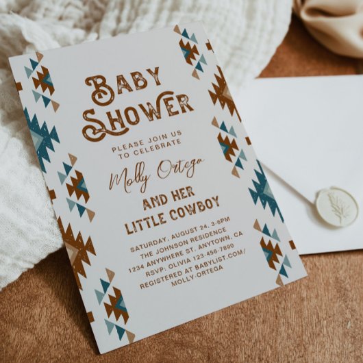 Invitation Baby shower Sud-Ouest | Cowboy Baby