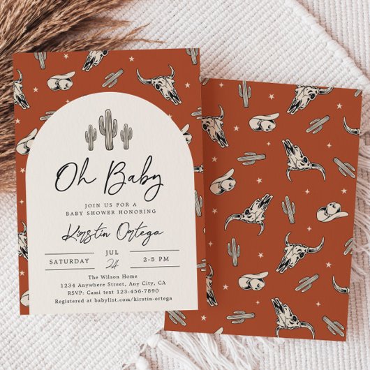 Invitation Baby shower Sud-Ouest | Western Baby