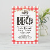 Invitation Baby shower Summer Pig Roast BBQ Party (Debout devant)