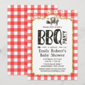 Invitation Baby shower Summer Pig Roast BBQ Party (Devant / Derrière)