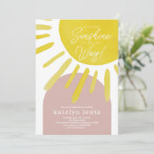 Invitation Baby shower Sun Sunshine Girl (Debout devant)