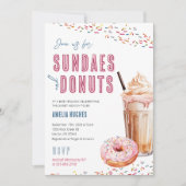 Invitation Baby shower Sundaes Milkshakes Donuts Brunch Lunch (Devant)
