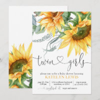 Baby shower Sunflower Twins