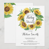 Invitation Baby shower Sunflowers (Devant / Derrière)