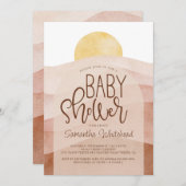 Invitation Baby shower Sunset d'aquarelle du désert (Devant / Derrière)