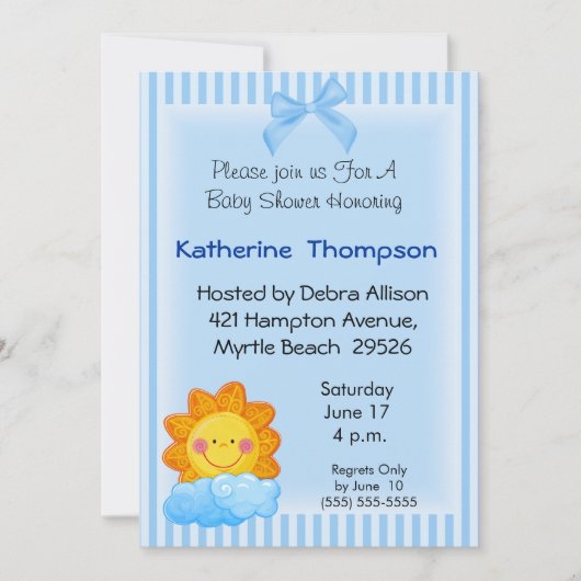 Invitation Baby shower Sunshine (Devant)