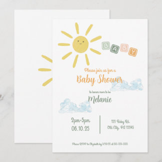 Invitation Baby shower Sunshine