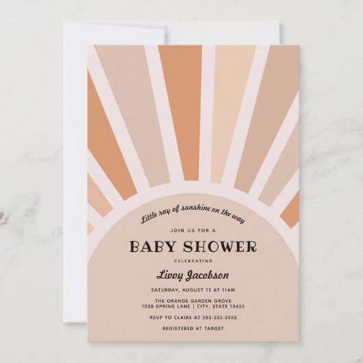 Invitation Baby shower Sunshine (Devant)