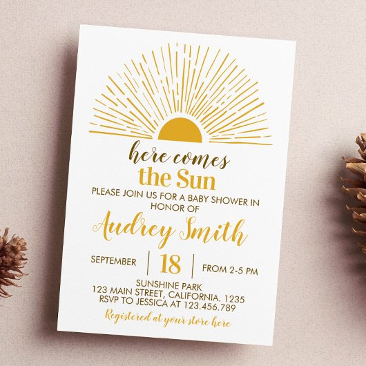 Invitation Baby shower Sunshine