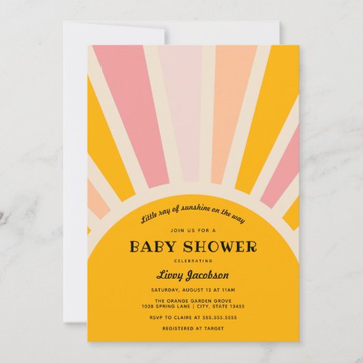 Invitation Baby shower Sunshine (Devant)