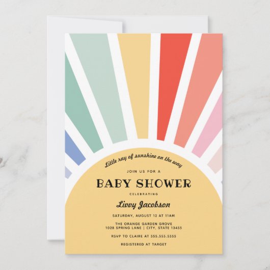 Invitation Baby shower Sunshine (Devant)