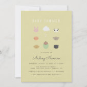 Invitation Baby shower Sunshine Animaux (Devant)