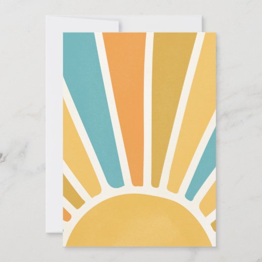 Invitation Baby Shower Sunshine Bohème Rétro Jaune Sunshine (Dos)