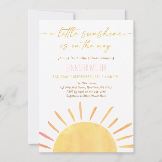 Invitation Baby shower Sunshine Boho (Devant)