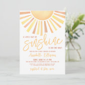 Invitation Baby Shower Sunshine Boho Bébé (Debout devant)