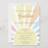 Invitation Baby shower Sunshine Boho Retro Baby shower rose (Devant)