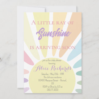 Invitation Baby shower Sunshine Boho Retro Baby shower rose