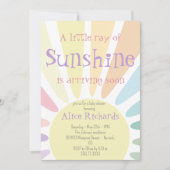 Invitation Baby shower Sunshine Boho Retro Baby shower rose (Devant)