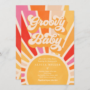 Invitation Baby shower Sunshine Boho Retro super pour bébé