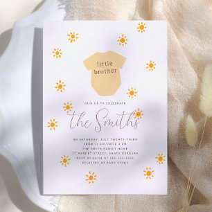 Invitation Baby shower Sunshine Boho Sun Little Brother