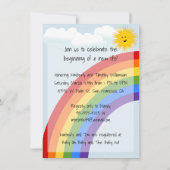 Invitation Baby shower Sunshine et Rainbows (Dos)