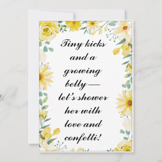 Invitation Baby shower Sunshine | Flux jaune modif (Devant)