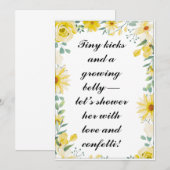 Invitation Baby shower Sunshine | Flux jaune modif (Devant / Derrière)