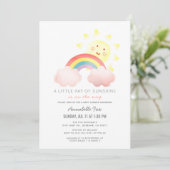 Invitation Baby shower Sunshine & Rainbow (Debout devant)