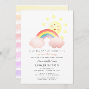 Invitation Baby shower Sunshine & Rainbow