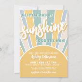Invitation Baby shower Sunshine Retro Sun Boy (Devant)