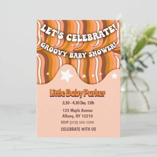 Invitation Baby shower super (Debout devant)
