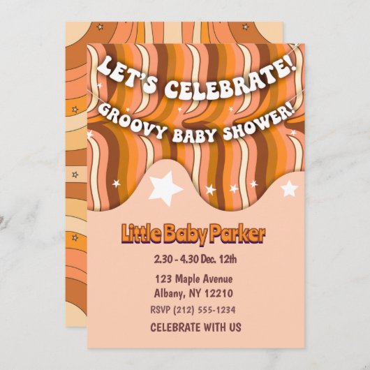 Invitation Baby shower super (Devant / Derrière)