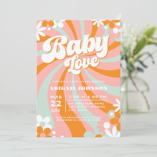 Invitation Baby shower super (Debout devant)