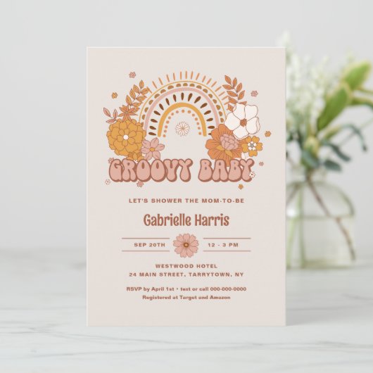 Invitation Baby shower super (Debout devant)