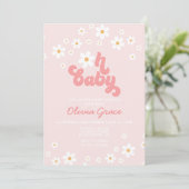 Invitation Baby shower Super Daisy Rose (Debout devant)