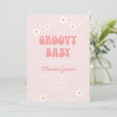 Invitation Baby shower Super Daisy Rose (Debout devant)