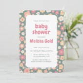 Invitation BABY SHOWER Super de marmite douce Floral CUSTOM (Debout devant)