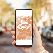 Invitation baby shower Super Hippie Boho des années 70