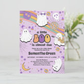 Invitation Baby shower super Little Boo (Debout devant)