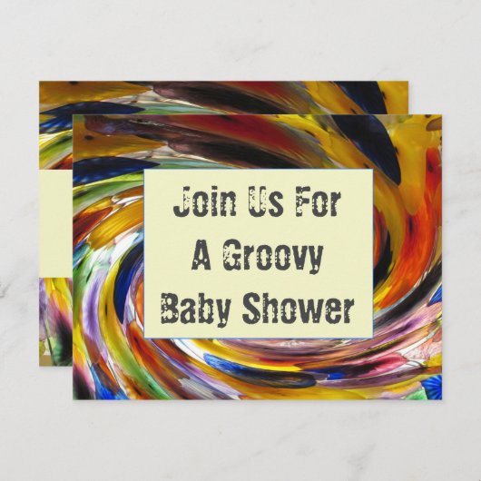 Invitation Baby shower super Lumineuse Cravate rétro (Devant / Derrière)
